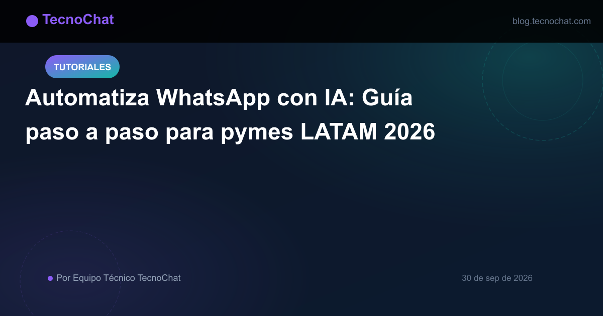 Ilustración de blog para: Automatiza WhatsApp con IA: Guía paso a paso para pymes LATAM 2026