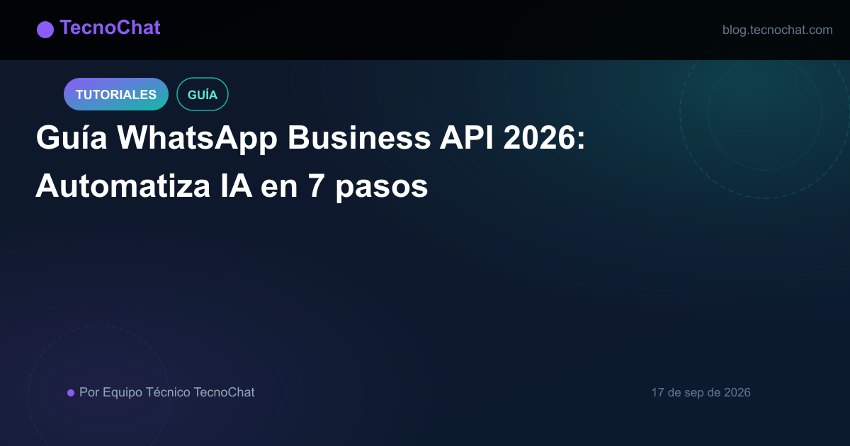 Ilustración de blog para: Guía WhatsApp Business API 2026: Automatiza IA en 7 pasos
