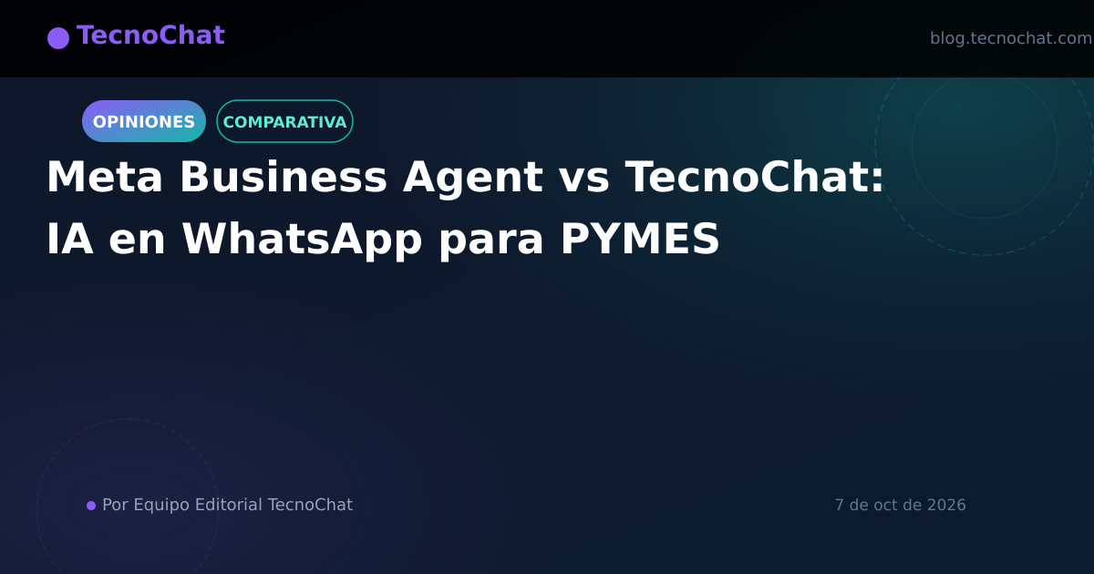 Ilustración de blog para: Meta Business Agent vs IA de TecnoChat: ¿Cuál conviene en 2026?